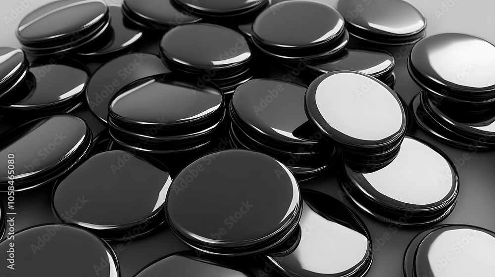 Black button badges mockup, 3d rendering Black button badges mockup, 3d rendering
