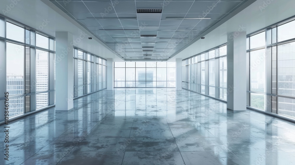 Modern office building with vacant floor Modern office building with vacant floor