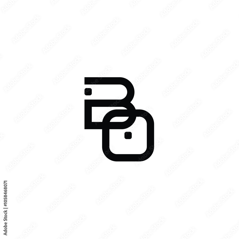 BO monogram logo design letter text name symbol monochrome logotype alphabet character simple logo