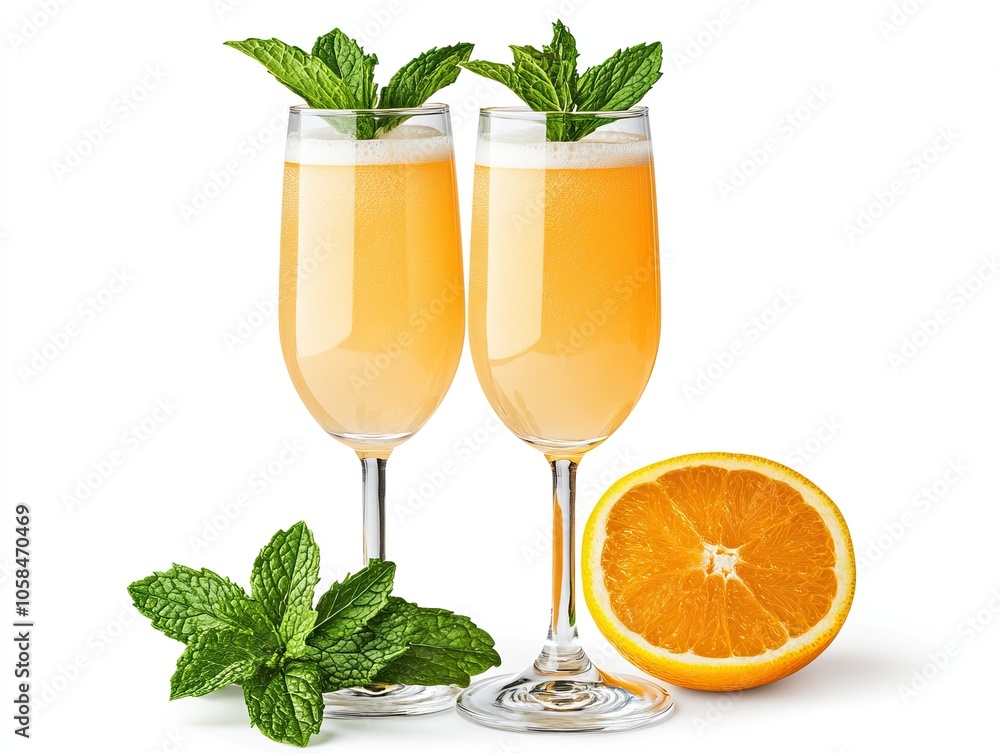 Refreshing cocktails with mint and citrus, served in elegant glasses alongside a fresh orange slice. Perfect for summer gatherings. Refreshing cocktails with mint and citrus, served in elegant glasses alongside a fresh orange slice. Perfect for summer gatherings.