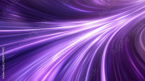 A vibrant abstract design featuring flowing purple light streaks.