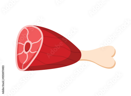 Raw meat icon in flat style. Lamb or beef vector illustration on isolated background. Fried protein meal sign business concept.
