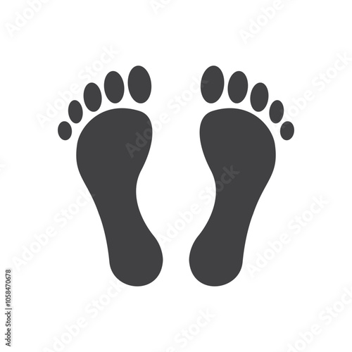 Footprint icon in flat style. Footpath step vector illustration on isolated background. Foot print sign business concept.
