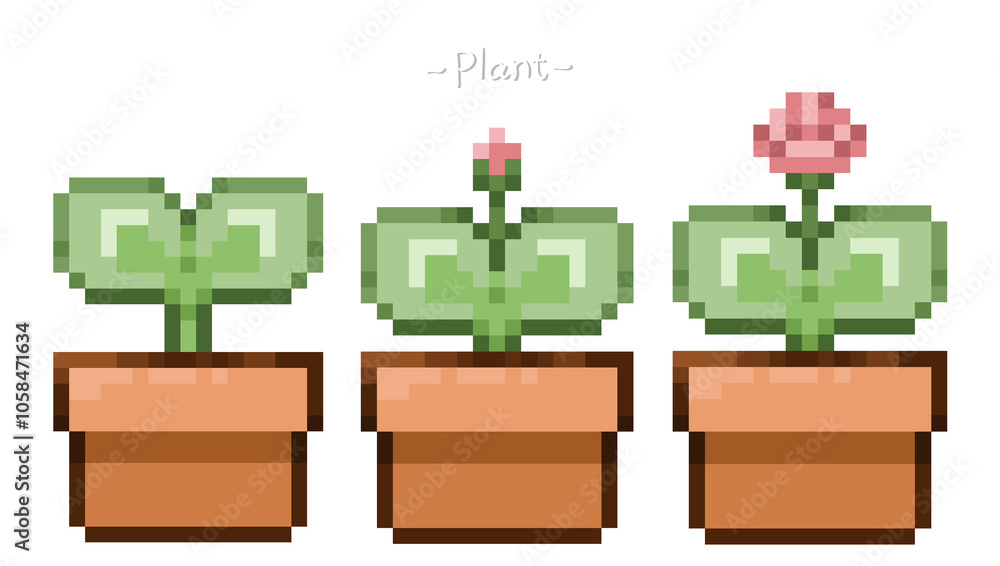 plant pot pixel icon plant pot pixel icon