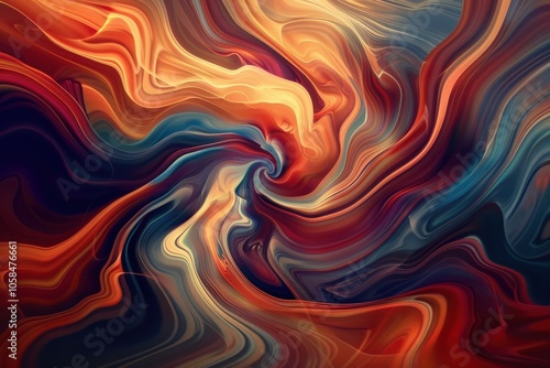 Abstract Swirling Pattern of Vibrant Hues and Colors