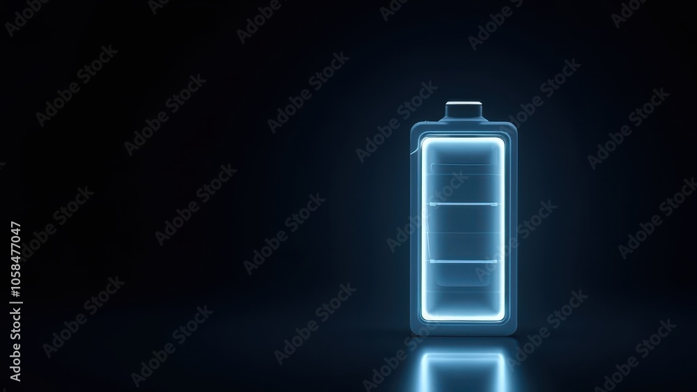 Futuristic Battery Concept with Neon Glow Futuristic Battery Concept with Neon Glow