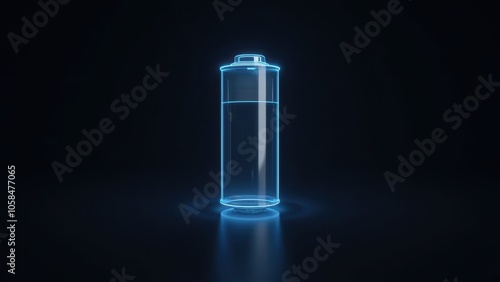 Glowing Battery Icon Representing Future Energy Technology