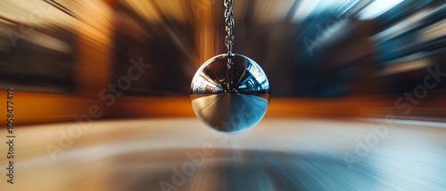 Pendulum in motion, blurred background