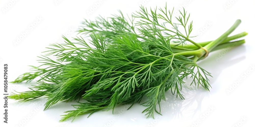 Fototapeta premium A Fresh Bunch of Dill, Bright Green and Ready to Be Used as a Flavorful Garnish for a Variety of Dishes
