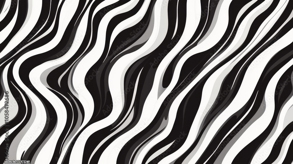 2410_051.abstract black and white wavy pattern, bold alternating stripes, optical illusion effect, smooth flowing curves, high-contrast design, dynamic lines creating a sense of motion, symmetrical 2410_051.abstract black and white wavy pattern, bold alternating stripes, optical illusion effect, smooth flowing curves, high-contrast design, dynamic lines creating a sense of motion, symmetrical