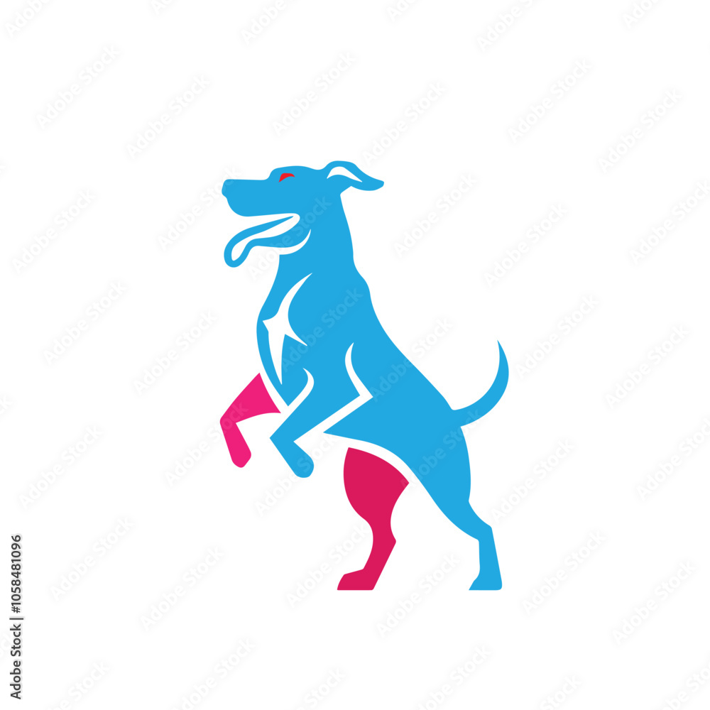 Fototapeta premium running dog silhouette Black dog icons isolated on white background vector animal icon