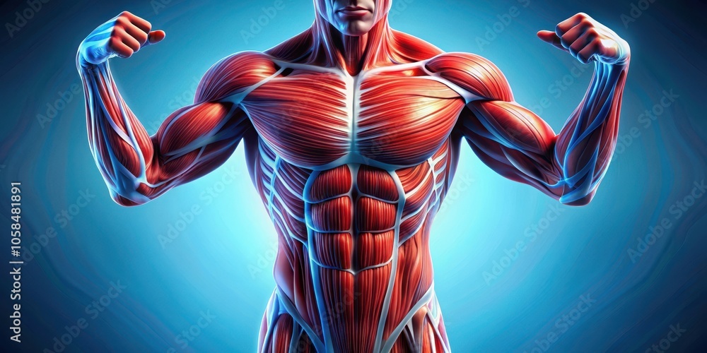 A detailed anatomical illustration of the human upper body, showcasing the intricate network of muscles, tendons, and ligaments. The image highlights the complexity and beauty of the human form. A detailed anatomical illustration of the human upper body, showcasing the intricate network of muscles, tendons, and ligaments. The image highlights the complexity and beauty of the human form.