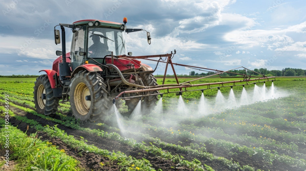 Fototapeta premium Environmental Sustainability Concerns: This farming approach can have detrimental effects on the environment, requiring more water, fertilizers, and pesticides, harming ecosystems.