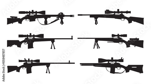 Collection of Assult rifles silhouette set