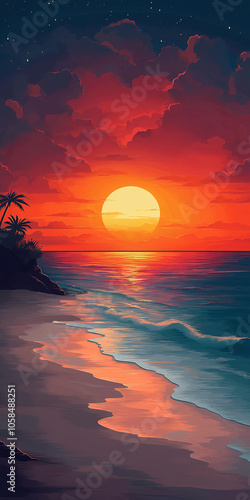 Sunset Beach Scene