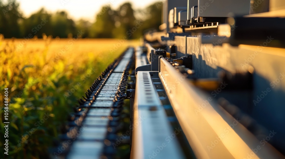 Close-up of a Combine Harvester Cutting Head Close-up of a Combine Harvester Cutting Head