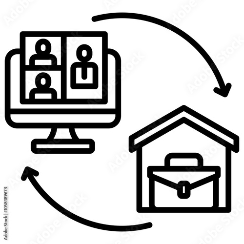Hybrid Work Icon