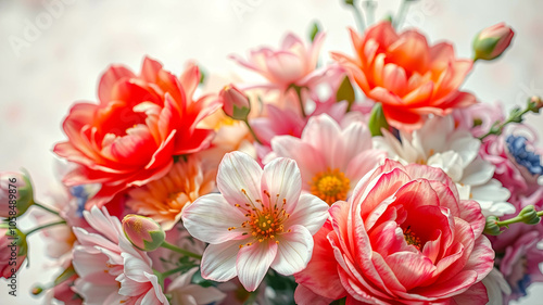 A delicate symphony of pink and orange hues, where petals dance in a vibrant ballet of nature's artistry.