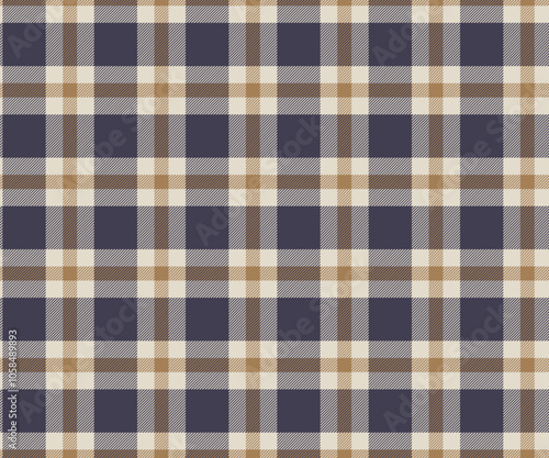 Wallpaper Mural Plaid fabric pattern, purple, yellow, cream, seamless for textile and design clothes, skirts, pants, aprons, tablecloths, blankets or decorative fabric. Vector illustration. Torontodigital.ca