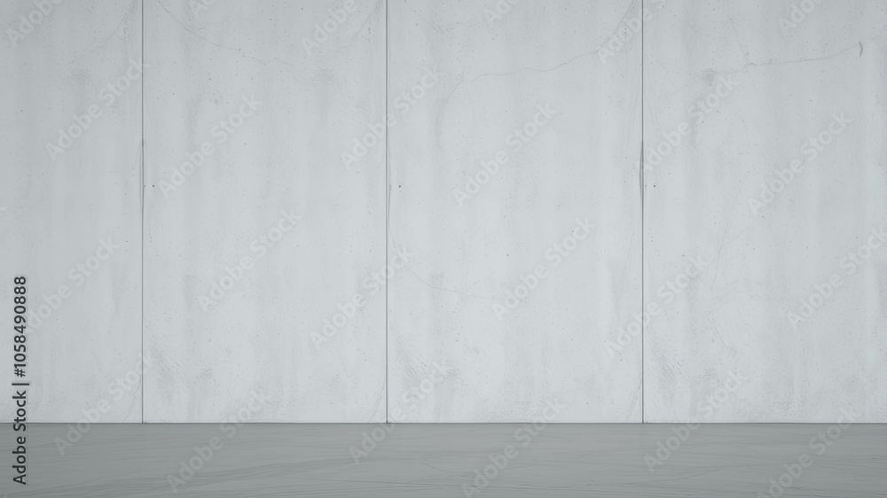 Naklejka premium Abstract Minimalist Composition with a Grey Concrete Wall and Floor, Evocative of a Serene and Uncluttered Space