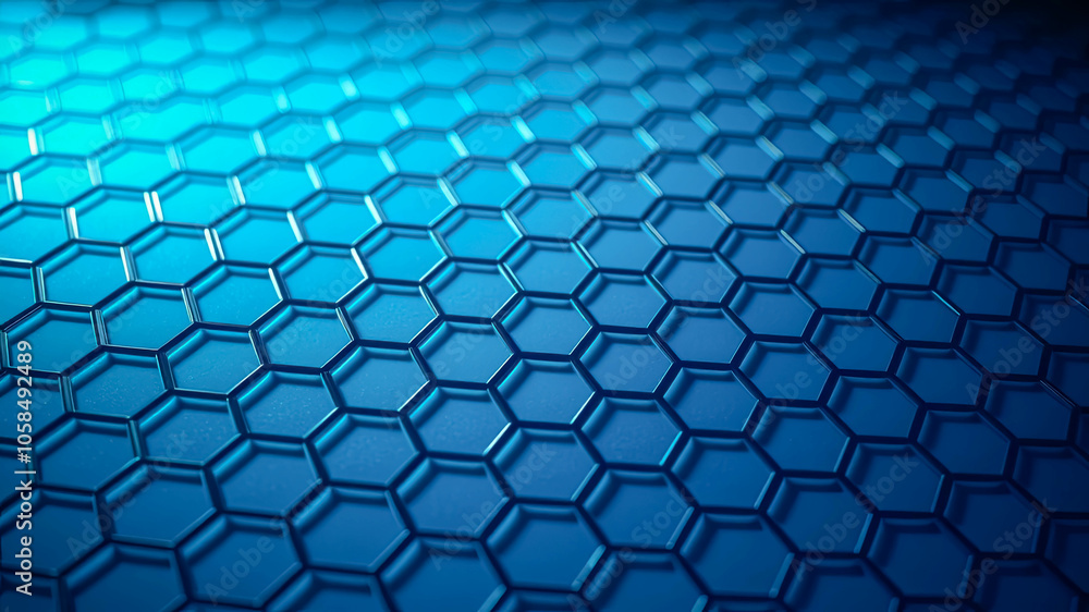 A Deep Blue Hexagon Pattern With A Subtle Gradient, Creating A Futuristic And Abstract Background A Deep Blue Hexagon Pattern With A Subtle Gradient, Creating A Futuristic And Abstract Background