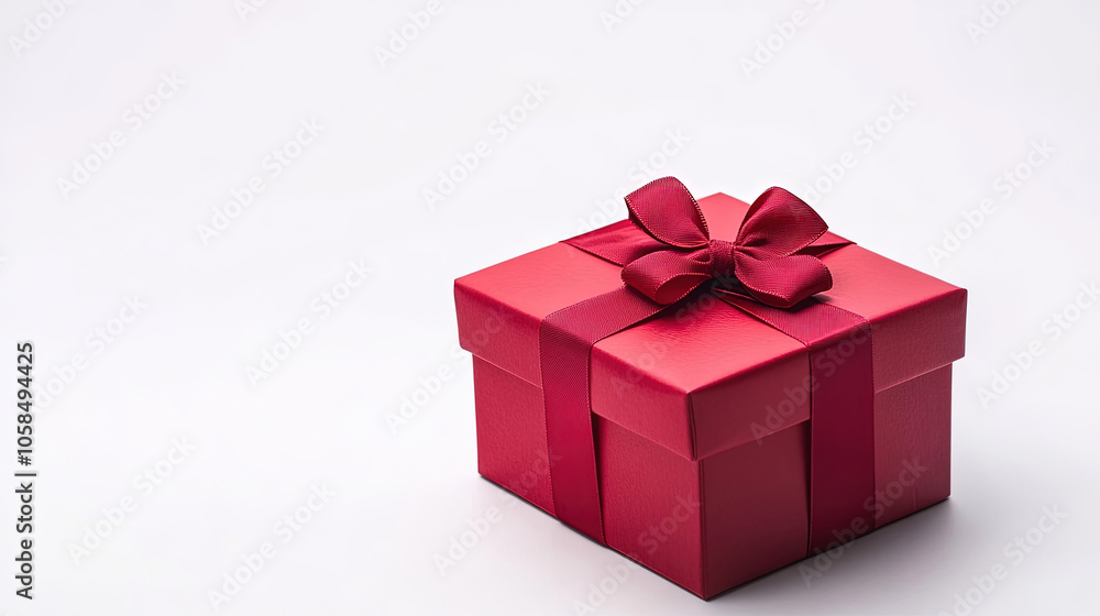 red gift box on white background. red gift box with ribbon. red gift box with bow red gift box on white background. red gift box with ribbon. red gift box with bow
