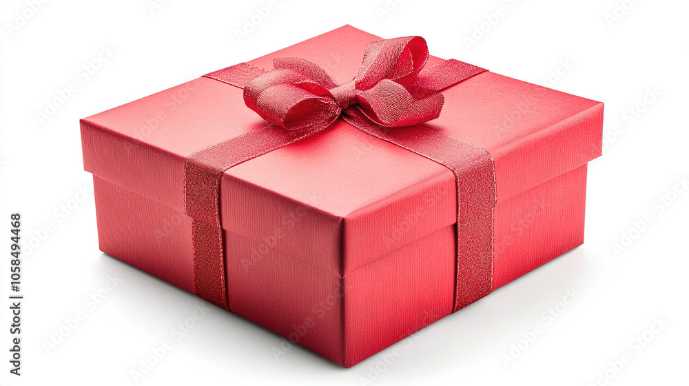 red gift box on white background. red gift box with ribbon. red gift box with bow red gift box on white background. red gift box with ribbon. red gift box with bow