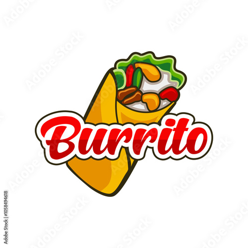 Burrito logo vector illustration template simple icon