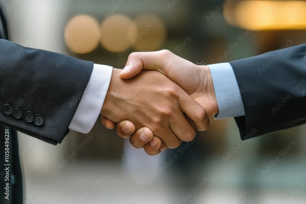 Two Men Shaking Hands in Business Suits Two Men Shaking Hands in Business Suits