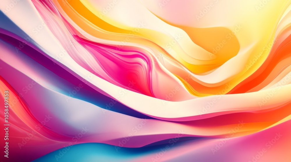 Fototapeta premium Abstract Colorful Waves in Soft Shades