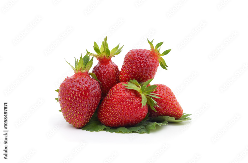 Ripe strawberry with leaves. Ripe strawberry with leaves.