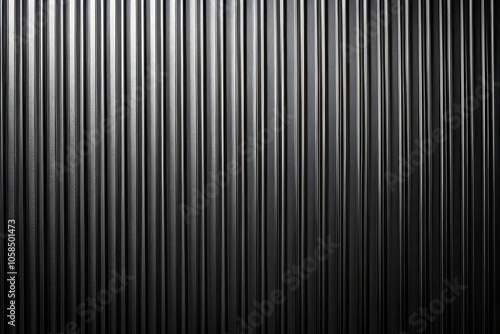 Luxurious black corrugated metal background for design projects