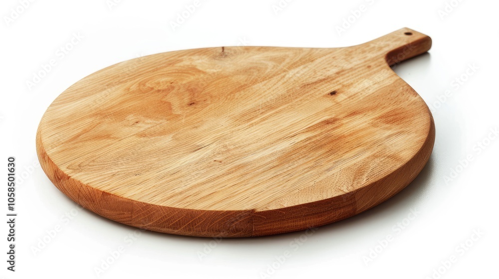 Circular wooden cutting board on white background. Circular wooden cutting board on white background.