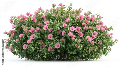 Wallpaper Mural Hibiscus bush isolated on white background Torontodigital.ca