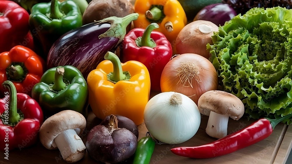 A photo of a variety of fresh vegetables. A photo of a variety of fresh vegetables.