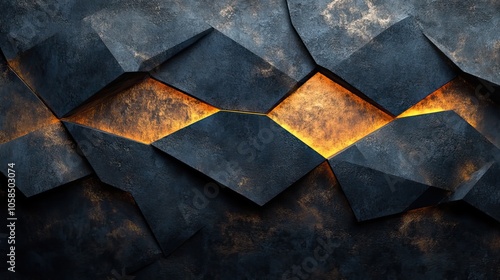 Dark background with golden lines in geometric pattern, featuring dark blue and black color scheme