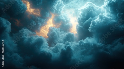 Wallpaper Mural Dark, dramatic storm clouds filling moody sky, ideal for weather-related banners or abstract designs that need touch of natural intensity with copy space Torontodigital.ca