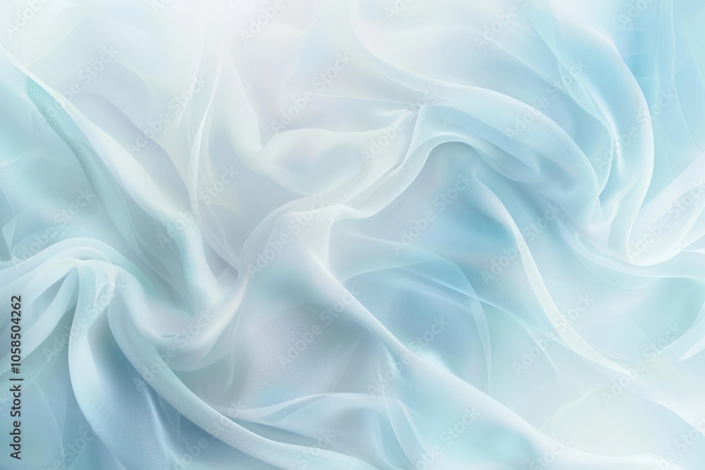 Abstract Draped Blue and White Sheer Fabric Abstract Draped Blue and White Sheer Fabric
