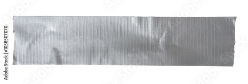 Isolated torn strip of repair tape with copy space on white background