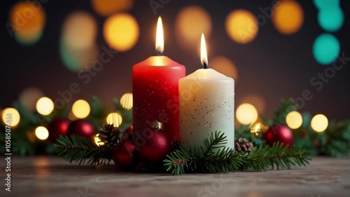 christmas decoration with candles and decorations
