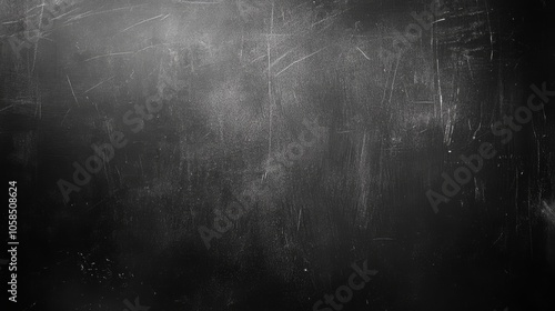 2410 75.A chalkboard surface that has been freshly wiped clean, leaving behind faint traces of chalk dust and light streaks. The subtle texture of the board adds character, creating a minimalist