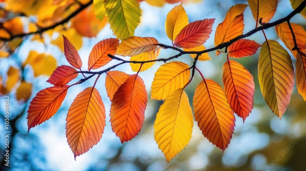 Vibrant autumn leaves adorn a tree branch, exemplifying the seasonal brilliance of autumn. This image captures the vivid colors of autumn leaves, perfect for seasonal themes. Vibrant autumn leaves adorn a tree branch, exemplifying the seasonal brilliance of autumn. This image captures the vivid colors of autumn leaves, perfect for seasonal themes.