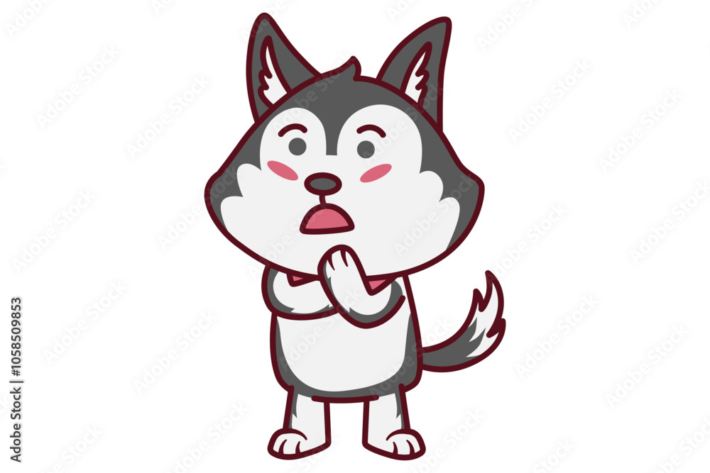 Cute Standing Dog in Confusion Illustration Cute Standing Dog in Confusion Illustration