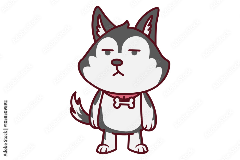 Cute bored Dog Standing Illustration Cute bored Dog Standing Illustration