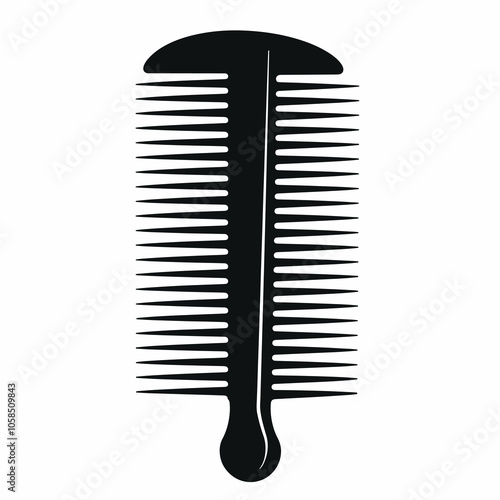 Comb silhouette isolated on white background