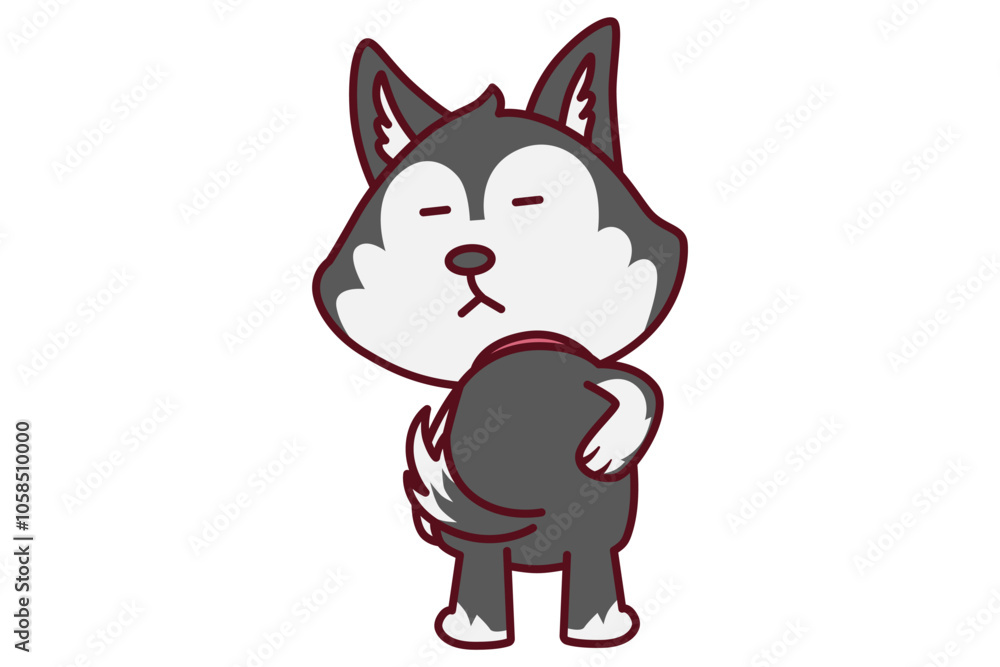 Cute Dog Facing Back Illustration Cute Dog Facing Back Illustration