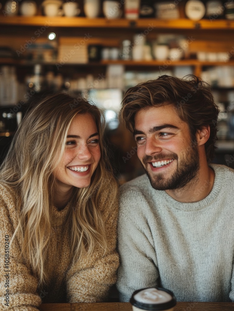 Young Couple Enjoying Face-to-Face Conversation in Cozy Coffee Shop Young Couple Enjoying Face-to-Face Conversation in Cozy Coffee Shop