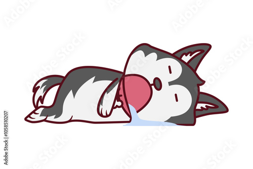 Cute Dog Sleeping Illustration