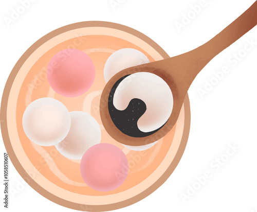 Winter Solstice Lantern Festival Tangyuan Illustration
