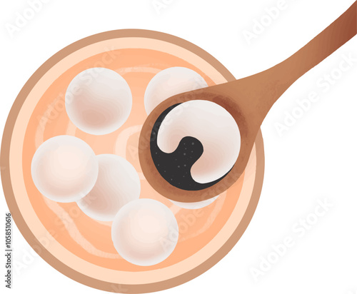 Winter Solstice Lantern Festival Tangyuan Illustration